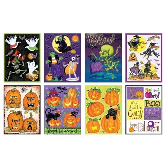 10632 Halloween Cling Assortment 48 Piece- pack of 48