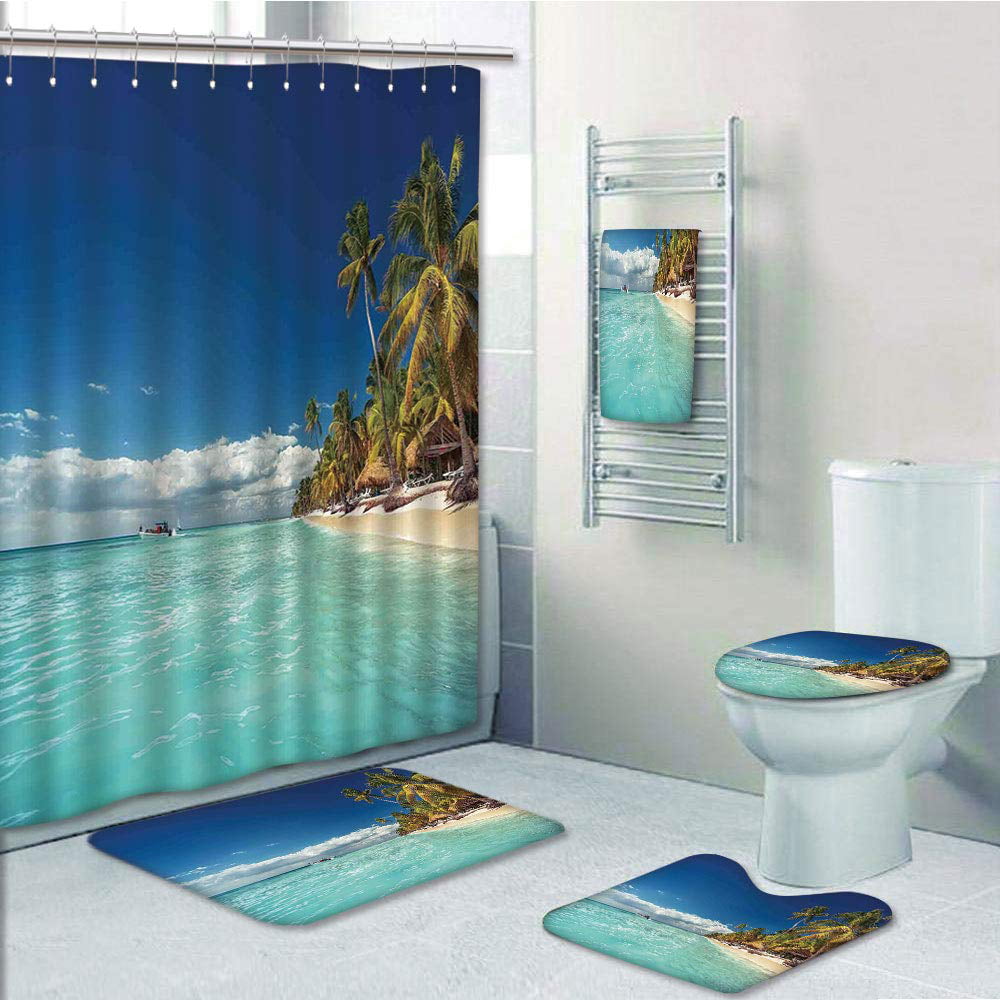 Star Wars Darth Vader Bathroom Mat Shower Curtain Non-Slip Toilet Lid Cover 4PCS 