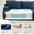 thumbnail image 2 of 96" L-Shaped Sectional Sofa, Oversized Modular Corduroy Couch with Chaise Lounge & 2 Throw Pillows, No Assembly Convertible Corner Sofa for Living Room Apartment,Blue, 2 of 9