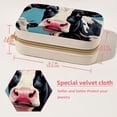 thumbnail image 5 of Cattle Velvet Earring Organizer Jewelry Box with Removable Compartment - Portable Velvet Jewelry Organizer - Gift-ready Jewelry Boxes, 5 of 7