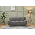 thumbnail image 5 of Kingway Furniture Zebra Faux Leather Sofa with Pillow Armrests in Gray, 5 of 7