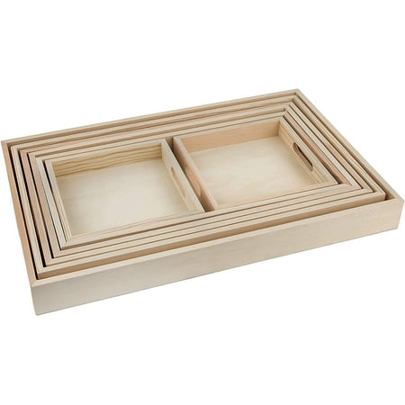 

Hammont Wooden Nested Serving Trays with Cut Out Handles Rectangular (7 Pieces)