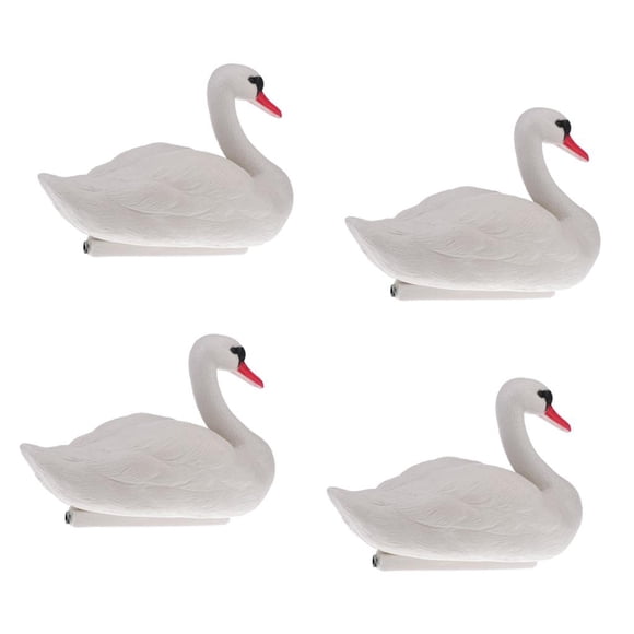 S SERENABLE 4 Pieces Swan Decoy Pond Decoration Floating Ornamental Bird Garden scare people