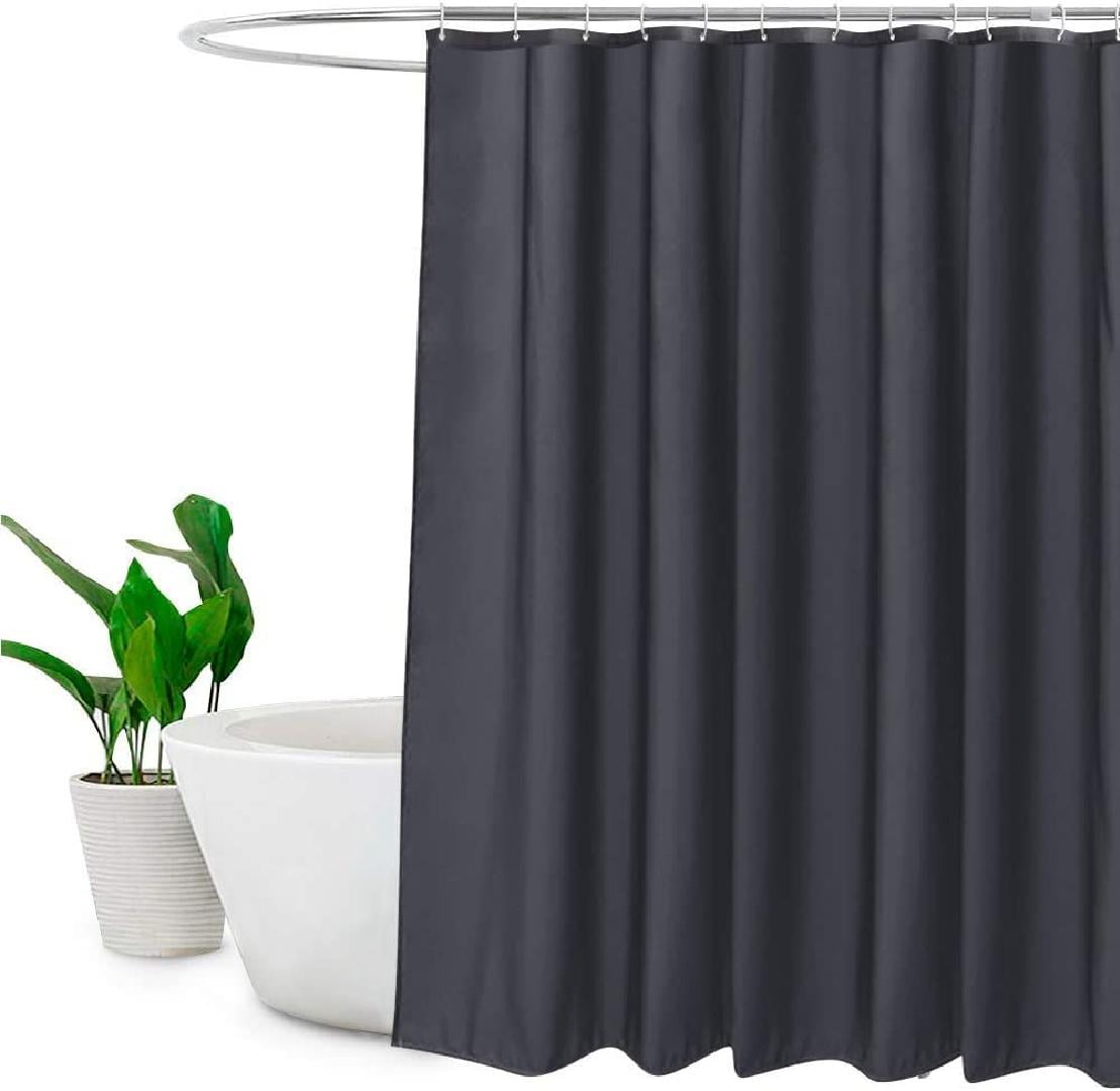 Dark Gray Fabric Longer Shower Curtain Liner 72 x 84 inch Length,Water