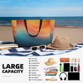 thumbnail image 5 of Wukai yellow orange and teal Print Zipper Bag,large Beach Tote Bag,Waterproof Sandproof Bag,Grocery and Picnic Tote Travel Bag, 5 of 7