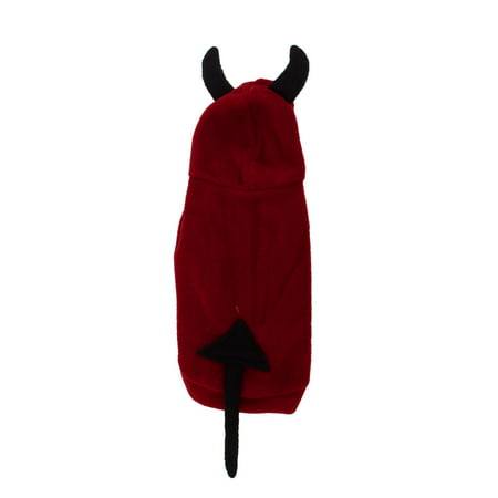 Unique Bargains Press Stud Button Devil Design Pet Dog Yorkie Hoodie Costume Coat Black Red XS