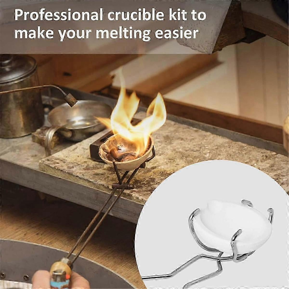 6Pcs Ceramic Quartz Crucible Kit for Metal Melting & Casting
