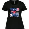thumbnail image 3 of Inktastic 4th of July with Fireworks American Flag and Rocket Women's Plus Size T-Shirt, 3 of 5