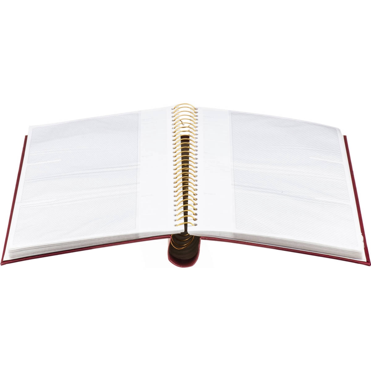 Pioneer Photo Album Spiral Bound Bi-Directional Le Memo Pocket Photo Album with Gold Trim, Holds 300 4x6" Photos, 3 Per Page, Burgundy