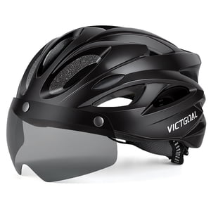 VICTGOAL Adult Bike Helmet with Light and Goggles