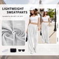 thumbnail image 2 of SWQZVT Women's Wide Leg Sweatpants, High Waisted Straight Leg Joggers with Pockets, Casual Drawstring Elastic Waist Lounge Pants, 2 of 7