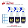thumbnail image 2 of SupplyTuff 3X High Output Heavy Duty Spray Bottles for Cleaning Solutions, 3 Pack, 24 oz Professional Industrial Spray Bottles for Commercial, Household Cleaning and Car Detailing., 2 of 6