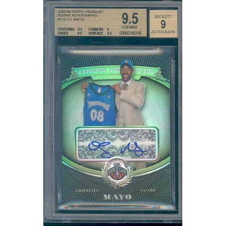 - 2008 topps treasury rookie autographs #123 O.J. MAYO rookie BGS 9.5 auto 9
