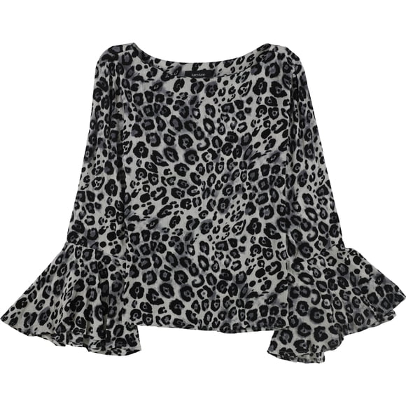 Karen Kane Blusa de leopardo para mujer, gris, mediana