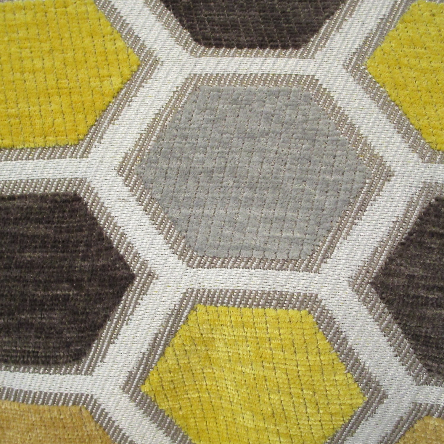 Better Homes & Gardens Square Hexagon Polyester Decorative Throw Pillow, 18 in x 18 in, Yellow/Grey
