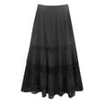 thumbnail image 3 of Women's Flowy Flared Ruffle Boho Maxi Skirt - Polyester High Waist Summer Beach Skirt, S-XL, 3 of 3