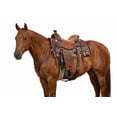 thumbnail image 4 of Horse Saddle Stirrups Western Tack Floral Hand Tooled Leather Covered 51173BR, 4 of 5