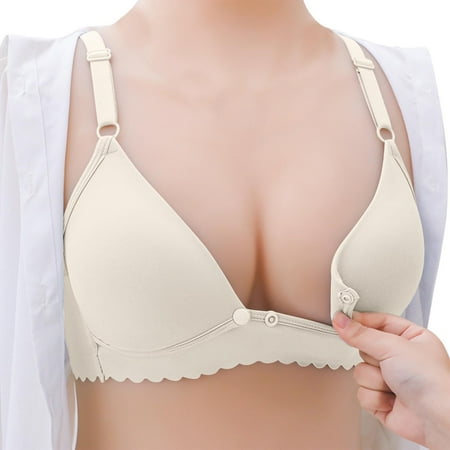Nursing Bras for Breastfeeding Seamless Ultra Comfort Maternity Bra Natural Shape Pregnancy Sleep Bralette White XXL