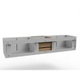 thumbnail image 4 of Alpine 72" Wood Floating Vanity Base in Gray with Black Handles, 4 of 5