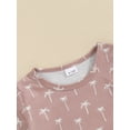 thumbnail image 6 of FEORJGP Toddler Boys Summer Outfits Infant 0-3Y Shorts Sleeve T-Shirt Crew Neck Shirt Tropical Tree Print Tops and Drawstring Shorts Sets Newborn Loose Casual Daily Clothing Beachwea, 6 of 9