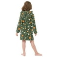 thumbnail image 4 of FORMRS Niños Bathrobe Unisex Hooded Robe Soft Plush Pajamas Sleepwear, Size 10-12T, Orange Flowers, 4 of 7