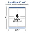 thumbnail image 6 of Avery Matte White Square Labels, 4" x 4", 100 Labels, 6 of 8