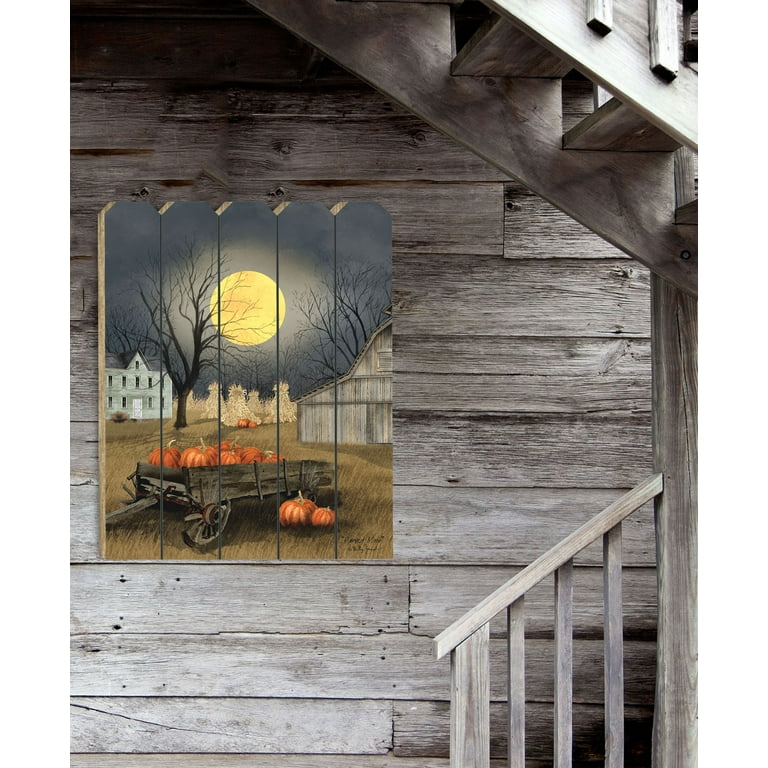 Harvest Moon Pumpkins Unframed Picket Fence Wall Art Harvest Moon Pumpkins Unframed Picket Fence Wall Art