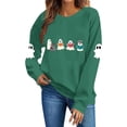 thumbnail image 3 of TKLPEHG Womens Halloween Sweatshirt 2026 Fashion Bookish Reading Ghost Graphic Sweatshirt For Book Lover Long Sleeve Crewneck Funny Pullover (Green,S), 3 of 7