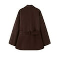 thumbnail image 3 of AUNVITO Women's Casual Long Sleeve Jacket with Belted Waist, Button Front Lapel Collar and Pockets Lightweight Nylon Spandex Outerwear, 3 of 3