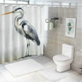thumbnail image 7 of GOSMITH Shower Curtain Heron Watercolor Blue Heron, Multiple Sizes White, 7 of 7