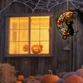 thumbnail image 6 of BNNG Black Cat Decor On White Moon Stained Glass Window Hanging Suncatcher for Windows Panels Sun Catcher Halloween Ornament Decoration Memorial Gift for Lover Cat, 6 inches, 6 of 6