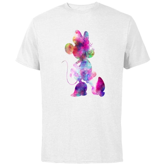 Disney Minnie Mouse Silhouette Cosmic Tie Dye - Short Sleeve Cotton T-Shirt for Adults - Customized-White