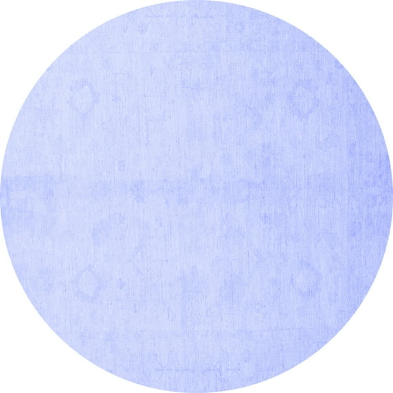 Ahgly Company Indoor Round Oriental Blue Traditional Area Rugs, 8' Round