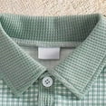thumbnail image 3 of Splozh Baby Bodysuit Girl Baby Boy Clothes Knit Button Up Shirt Romper Short Sleeve Bodysuit Outfit Green,6-12 Months, 3 of 7