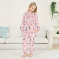 thumbnail image 5 of Fluffy Pajamas Set Fuzzy Winter Warm Pj Sets Pullover Tops and Long Pants Pink Christmas Pattern X-Small, 5 of 8