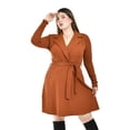 thumbnail image 4 of Vestido escote cruzado Roman Fashion /Tallas Extras, 4258 (Cafe) cafe 42, 4 of 5