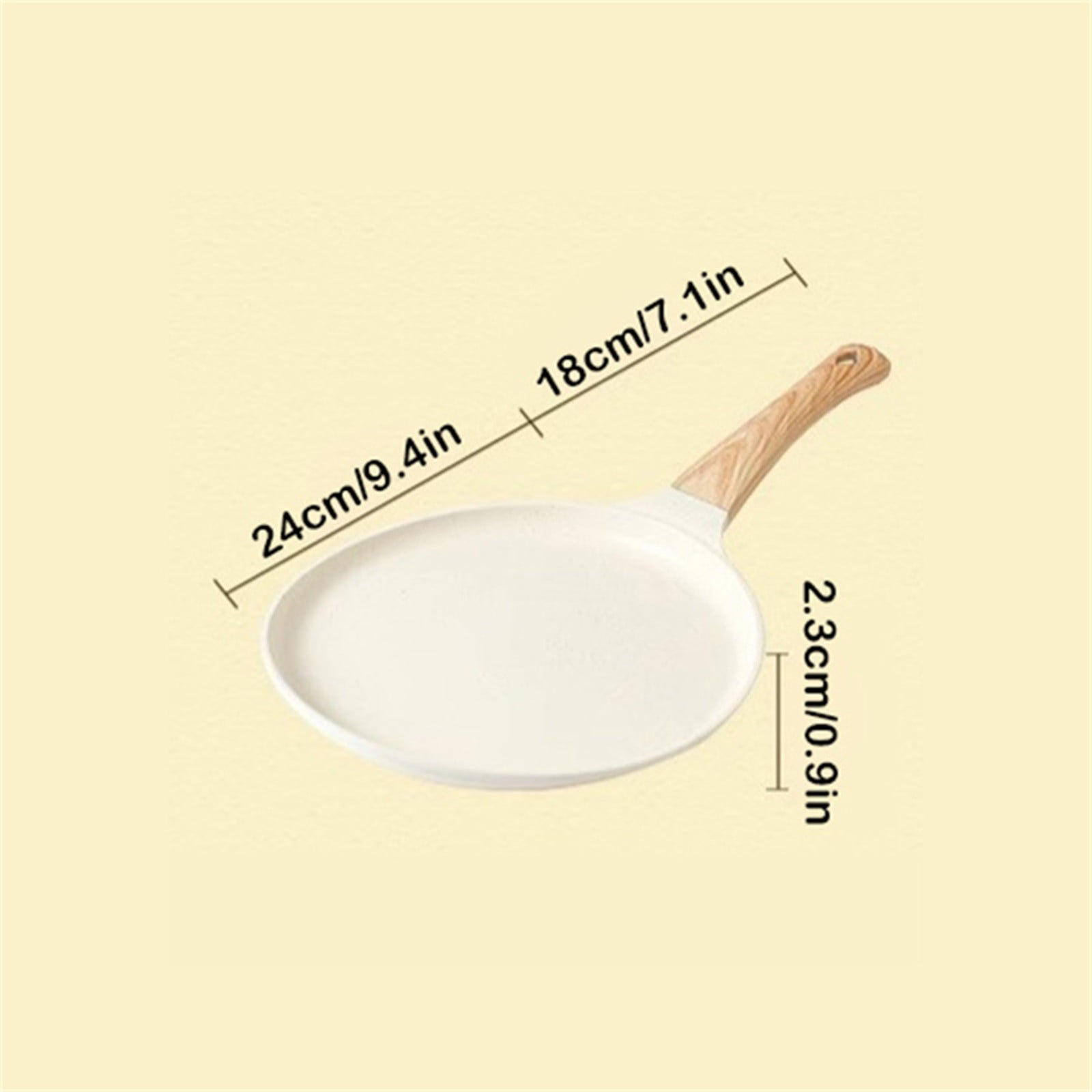 Kingtowag White Granite-Coated Frying Pan 20X20Cm, Non-Stick Crepe Pan with Spreader, Compatible with All Stovetops for Easy Cooking