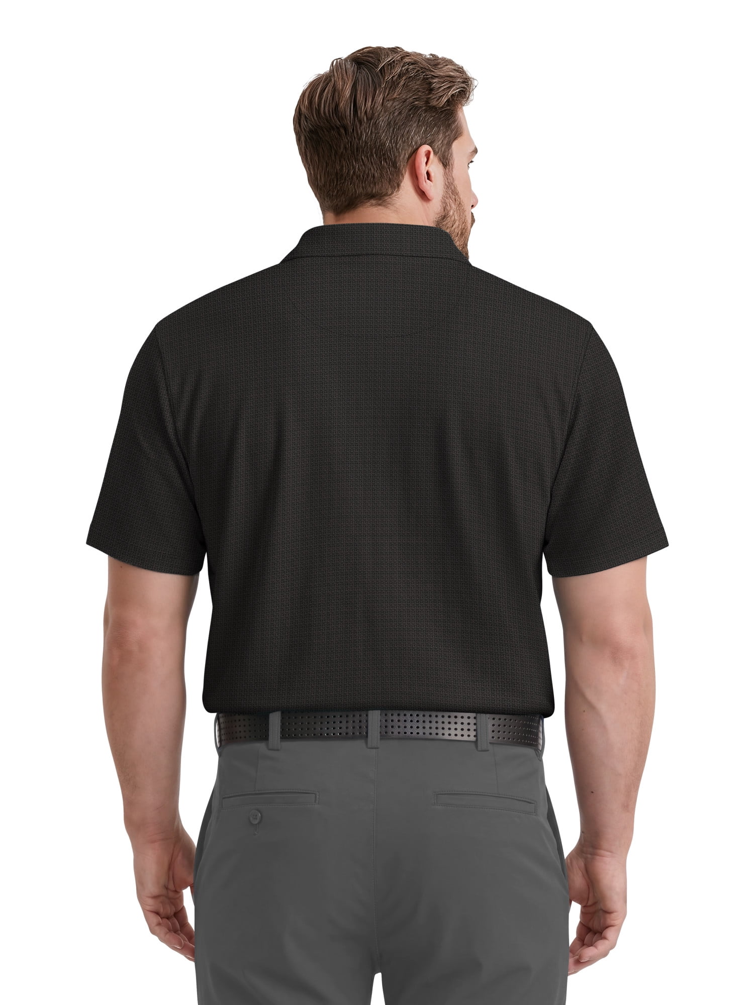 Ben Hogan Performance Men's & Big Men's Two-Color Jacquard Pattern Short Sleeve Golf Polo Shirt, Sizes S-4XLT