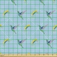 thumbnail image 2 of Ambesonne Bird Print Fabric by the Yard Upholstery, Colorful Hummingbird Art, 10 Yards, Pale Sky Blue Mustard, 2 of 5
