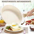 thumbnail image 2 of Juego de Sartenes Antiadherentes, 3 Pzas Sartenes 20 CM 24 CM y 28CM Libre de PFOA, Conducción Uniforme y Rápida para Estufas de Gas, Eléctrica, Cerámica (Crema, 20+24+28CM), 2 of 7