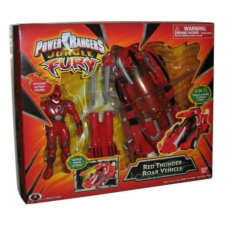 Power Rangers Jungle Fury Thunder Animal Red Roar Vehicle Toy Figure Set