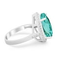 thumbnail image 3 of Pear Teardrop Cocktail Ring Paraiba Tourmaline CZ 925 Sterling Silver Size 6, 3 of 8