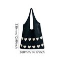 thumbnail image 2 of Bolso de mano de ganchillo para mujer, bolsa de comestibles tejida de gran capacidad, bolso de compras de viaje de Color contrastante, bolso diario para mujer, 2 of 3