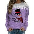thumbnail image 1 of Sudadera con capucha de Manga larga Gibobby morado estampado de nieve navideños XL, 1 of 4
