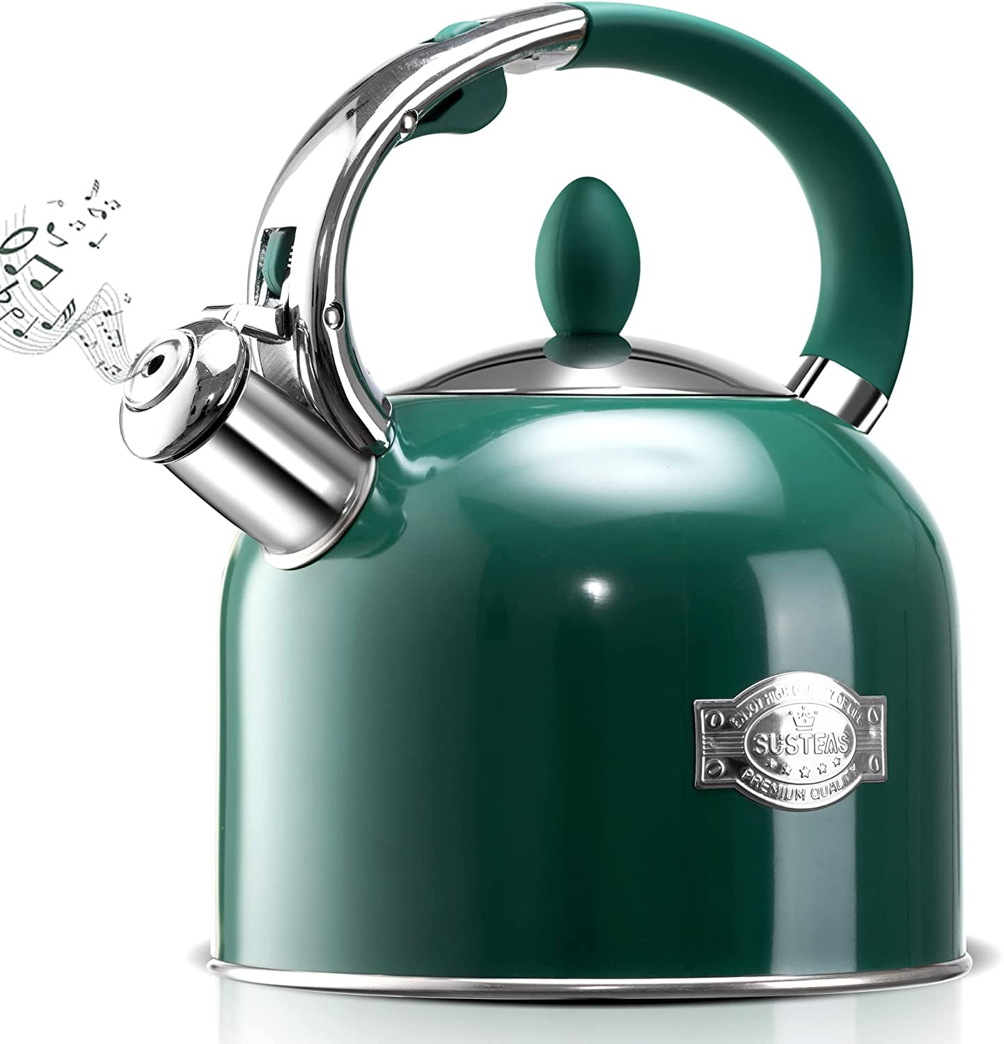 Tea Kettle SUSTEAS 3.17QT Whistling Kettle with Ergonomic Handle
