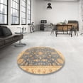 thumbnail image 4 of Ahgly Company Machine Washable Indoor Rectangle Abstract Dark Almond Brown Area Rugs, 8' x 12', 4 of 7