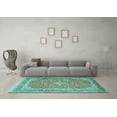 thumbnail image 3 of Ahgly Company Indoor Square Persian Turquoise Blue Traditional Area Rugs, 8' Square, 3 of 4