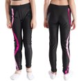 thumbnail image 2 of Aislor Girl's Active Leggings Elastics High Waist Yoga Gymnastics Athletic Skating Pants Size 6-16 A Black&Pink 16, 2 of 7