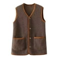 thumbnail image 4 of Women's Vest Outerwear Sleeveless Lightweight Zip Jackets Warm Soft Vests with Zipper/Botton Pockets Jackets for 2025 Trendy,Color:Coffee,Size:XXL, 4 of 5