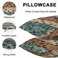 thumbnail image 5 of Throw Pillow Covers 20x20 Inch Set of 2, Black Dog Claws Waterproof Outdoor Pillow Covers, Cat Pets Printed Teal Brown Wood Grain Decorative Cushion Pillowcases for Couch, Sofa, Bed, Garden, Patio, 5 of 9